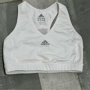 Adidas White Blue Mesh Racerback Sports Bra Tank M